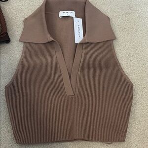 Babaton pale Brown Sculpt Knit Polo